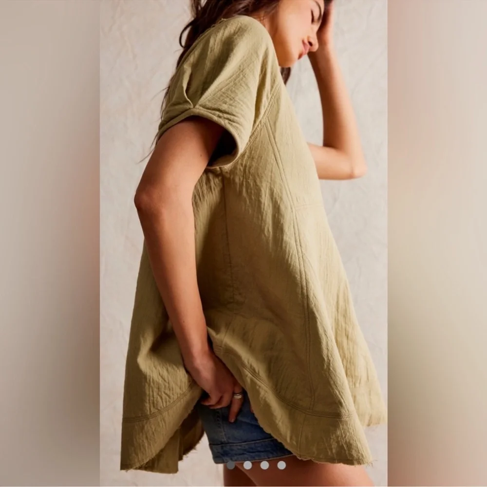 Free People Sage Green Short Sleeve Tee - Picture 3 of 9